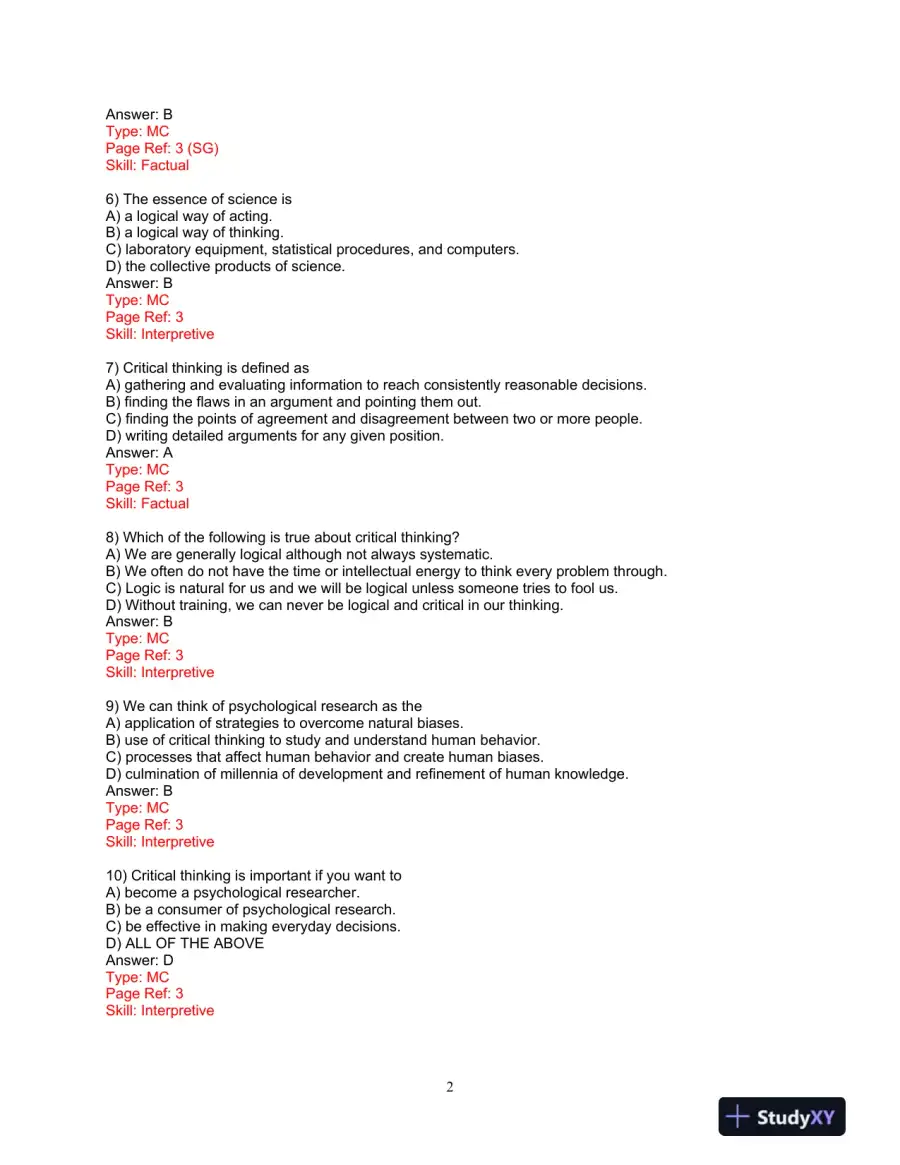 Test Bank for Research Methods: A Process of Inquiry, 9th Edition, page 3
