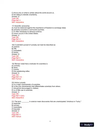 Test Bank for Research Methods: A Process of Inquiry, 9th Edition - Page 5 preview image