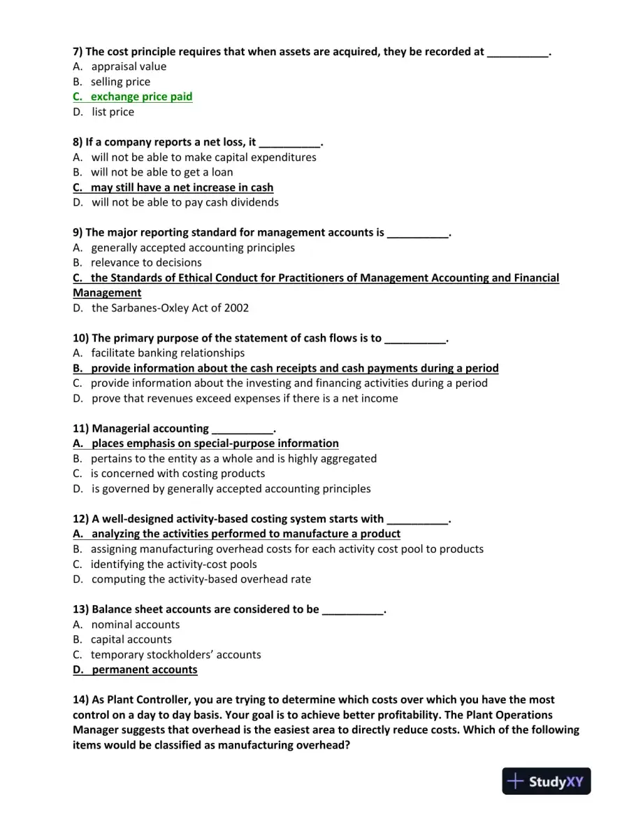 BUS 475 Final Exam Study Guide 2012 � Set 4, page 3