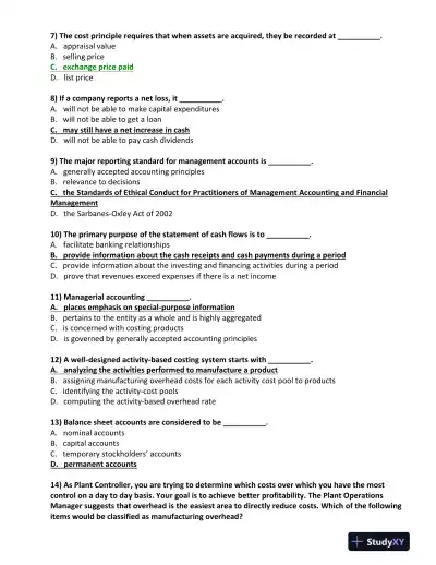 BUS 475 Final Exam Study Guide 2012 � Set 4 - Page 3 preview image
