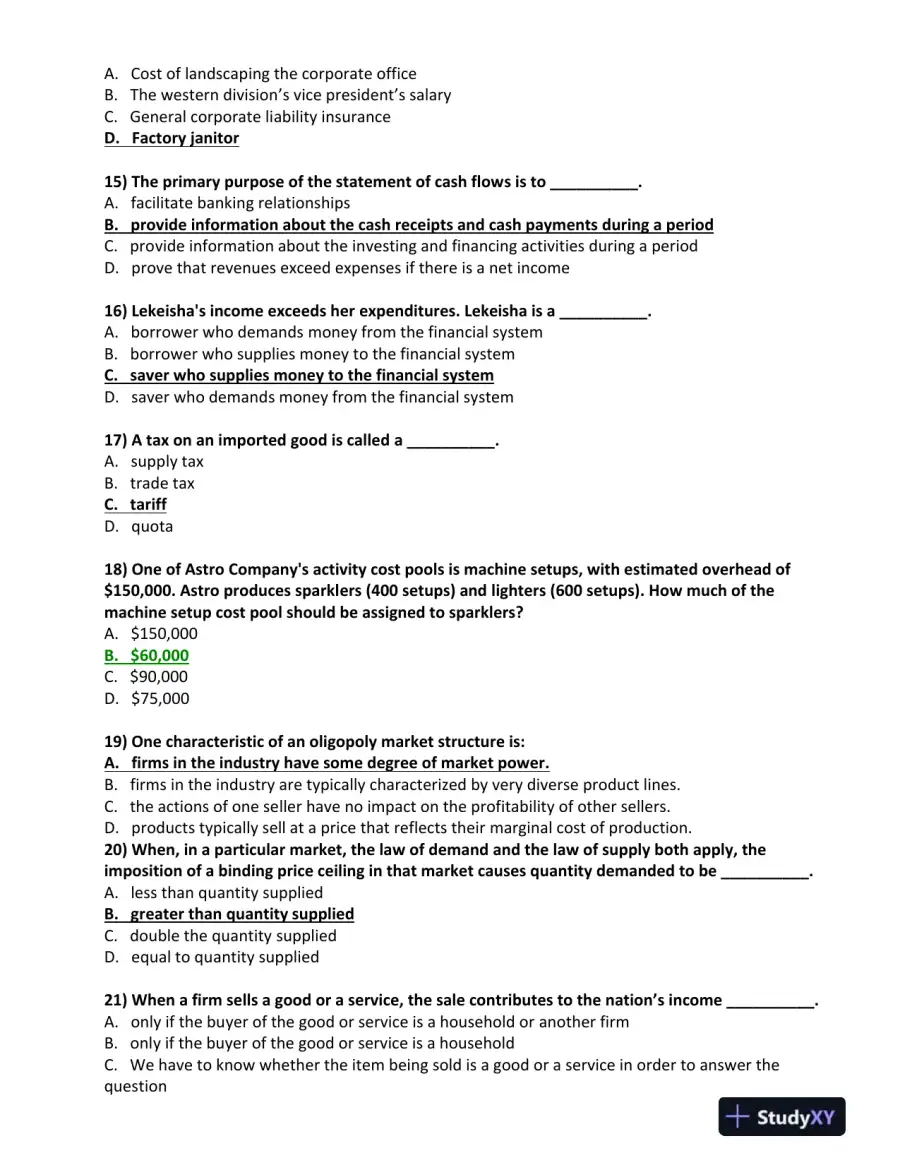 BUS 475 Final Exam Study Guide 2012 � Set 4, page 4