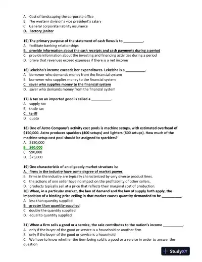 BUS 475 Final Exam Study Guide 2012 � Set 4 - Page 4 preview image