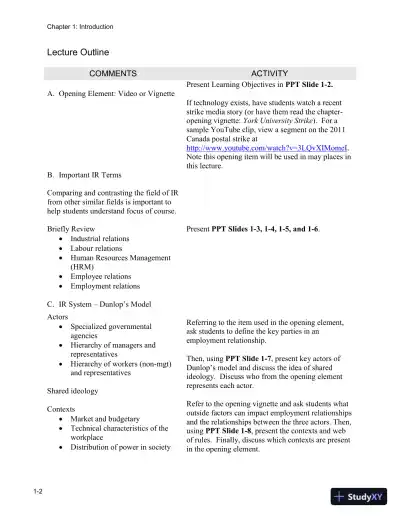 Industrial Relations In Canada, Second Edition Solution Manual - Page 16 preview image