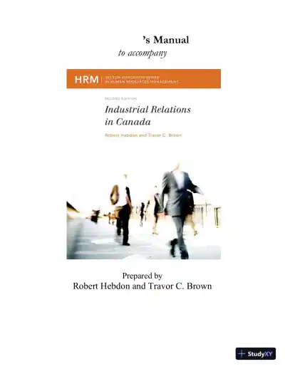 Industrial Relations In Canada, Second Edition Solution Manual - Page 5 preview image
