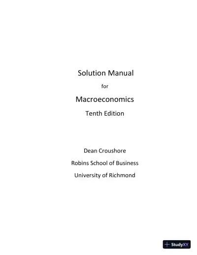 Solution Manual For Macroeconomics, 10th Edition - Page 1 preview image
