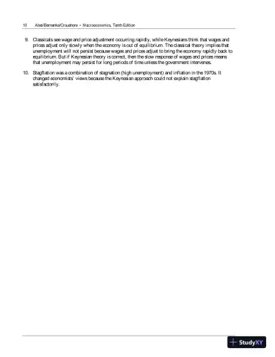 Solution Manual For Macroeconomics, 10th Edition - Page 13 preview image