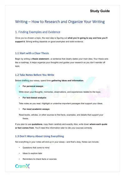 Writing - How to Research and Organize Your Writing - Page 1 preview image
