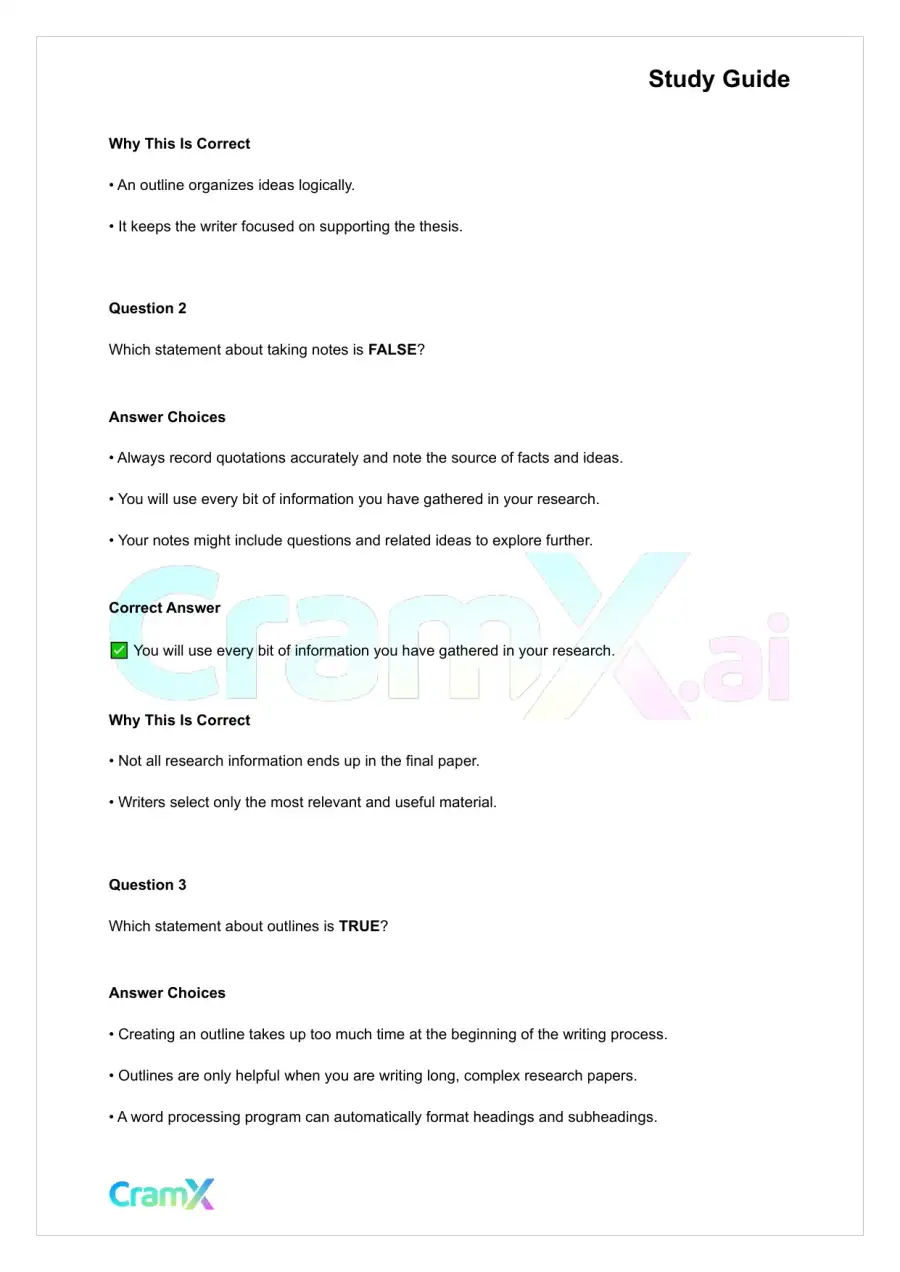 Writing - How to Research and Organize Your Writing, page 4