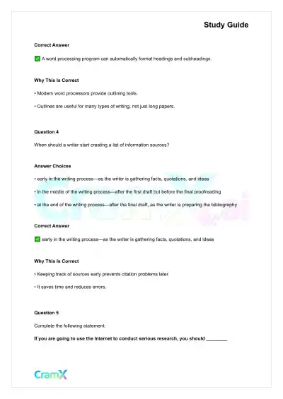 Writing - How to Research and Organize Your Writing - Page 5 preview image