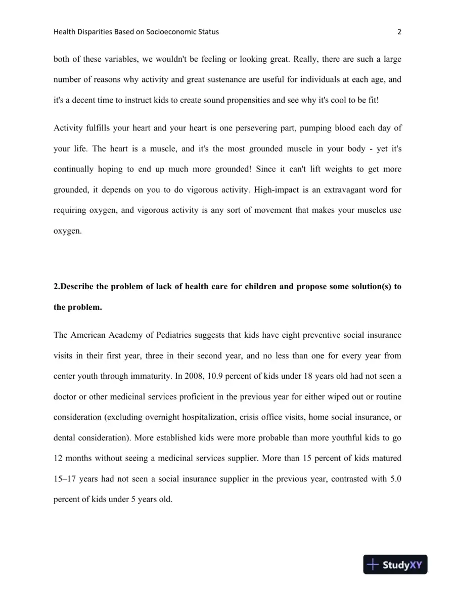 Health Disparities Based on Socioeconomic Status, page 3