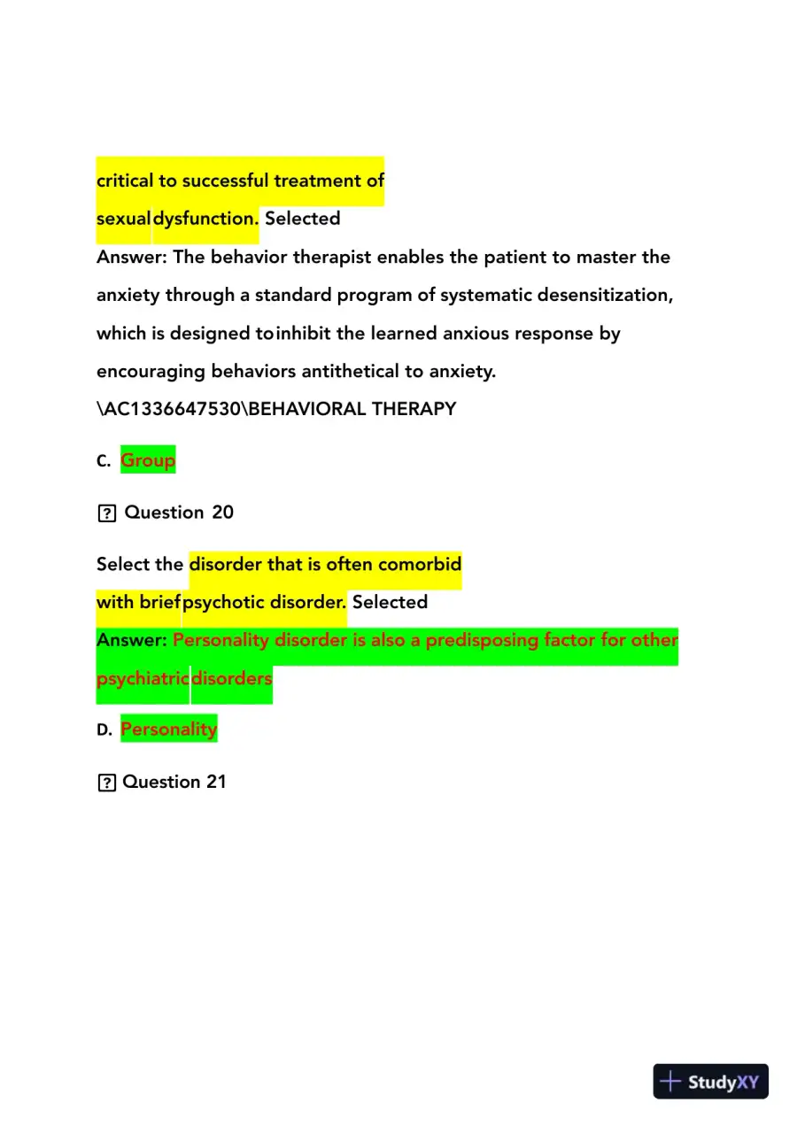 2023-2024 NRNP6635 Psychopathology Final Real Exam With Answers (210 Solved Questions), page 13