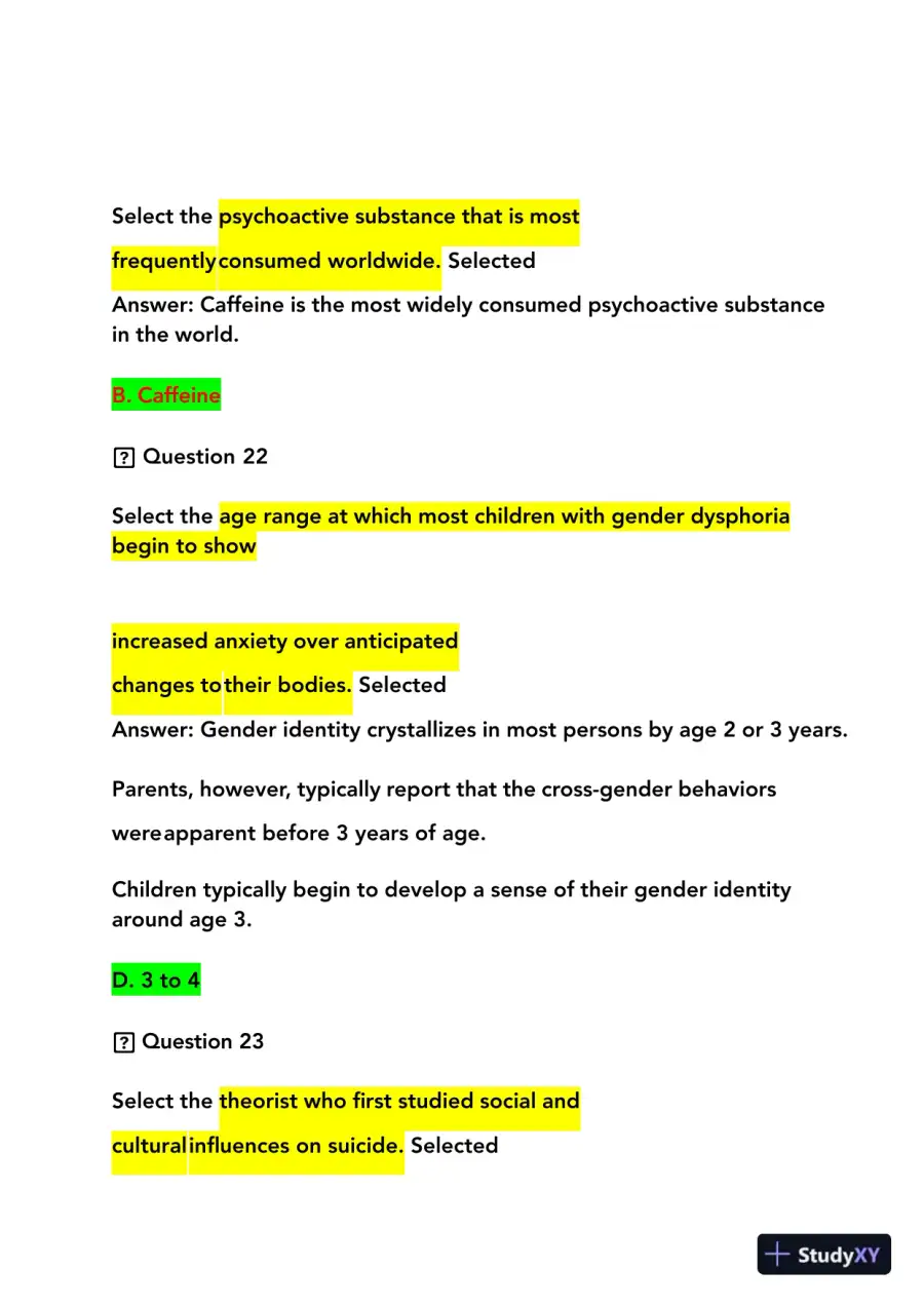 2023-2024 NRNP6635 Psychopathology Final Real Exam With Answers (210 Solved Questions), page 14