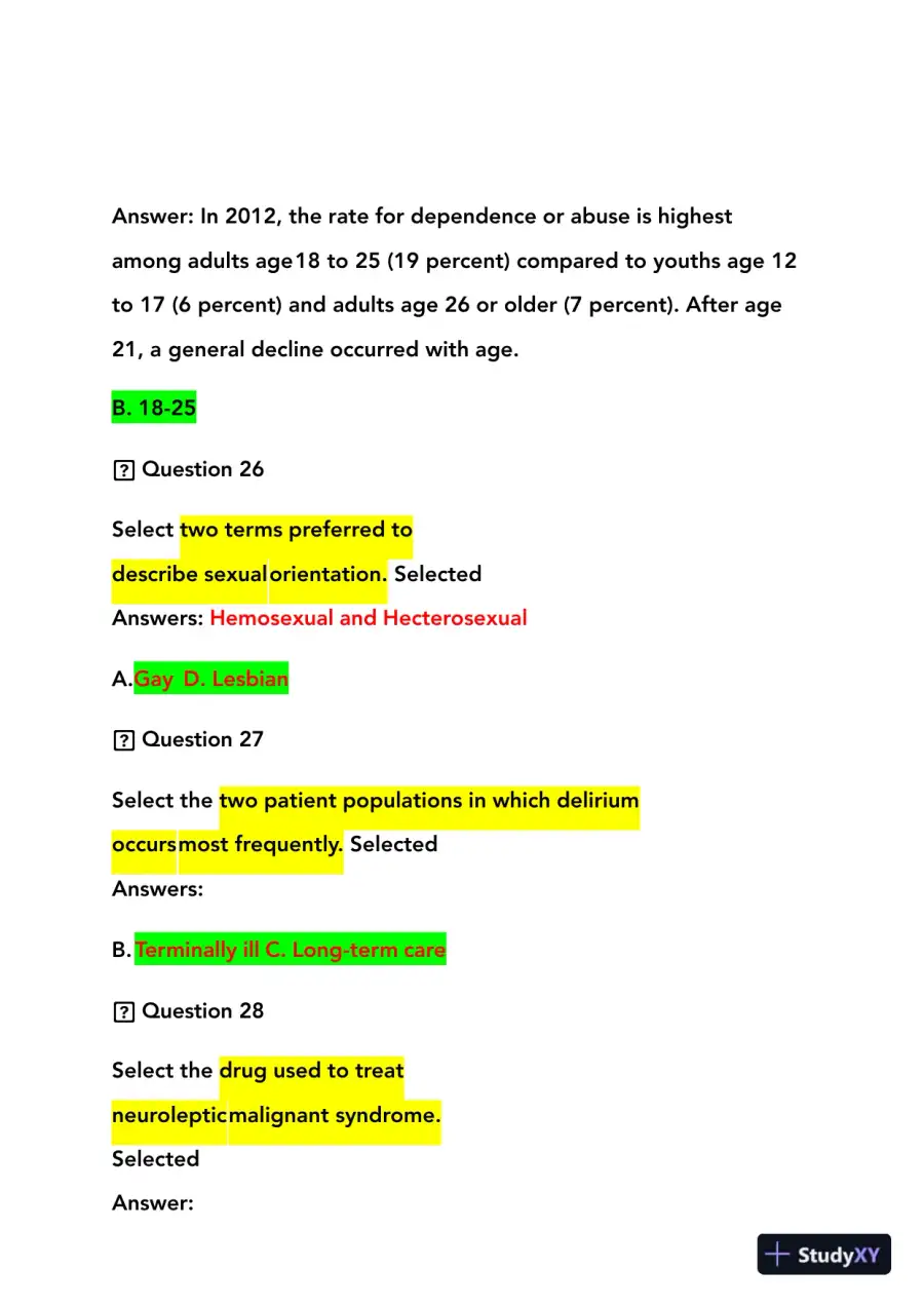 2023-2024 NRNP6635 Psychopathology Final Real Exam With Answers (210 Solved Questions), page 16