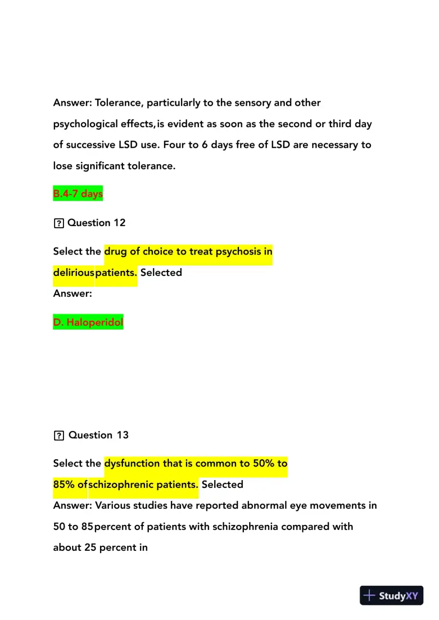 2023-2024 NRNP6635 Psychopathology Final Real Exam With Answers (210 Solved Questions), page 9