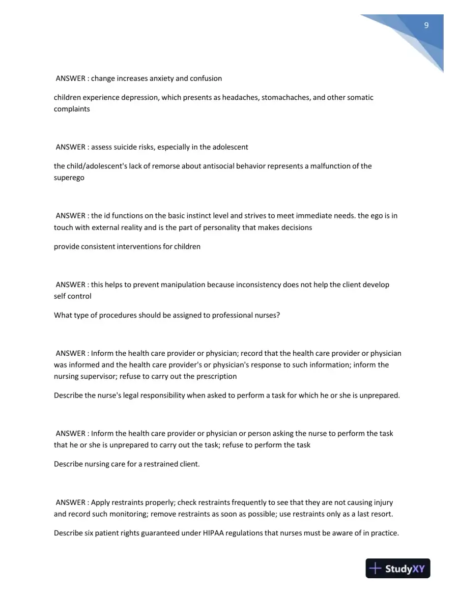 2023 HESI Fundamental of Nursing Practice Exam With Answers (319 Solved Questions), page 10