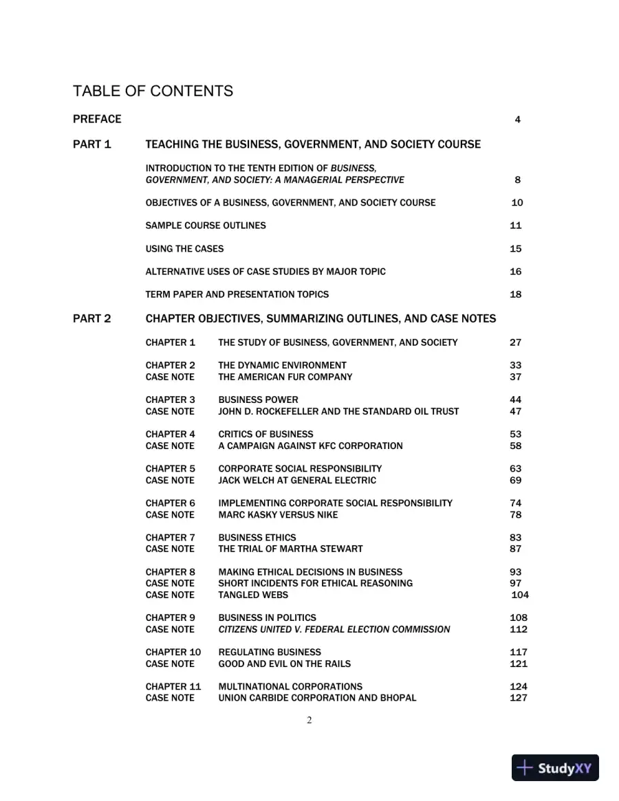 Lecture Notes For Business, Government, And Society: A Managerial Perspective, 13th Edition, page 3