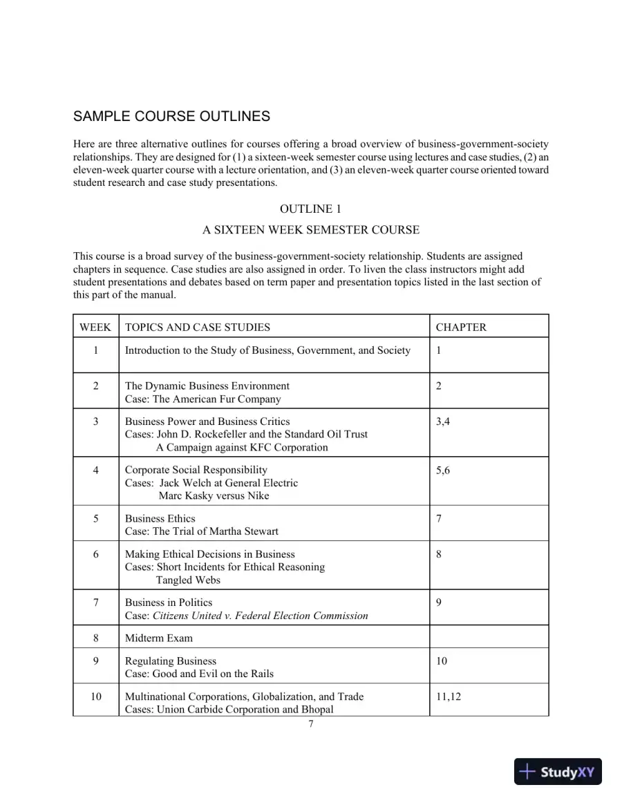 Lecture Notes For Business, Government, And Society: A Managerial Perspective, 13th Edition, page 8