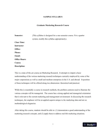 Marketing Research: An Applied Orientation, 7th Edition Solution Manual - Page 3 preview image