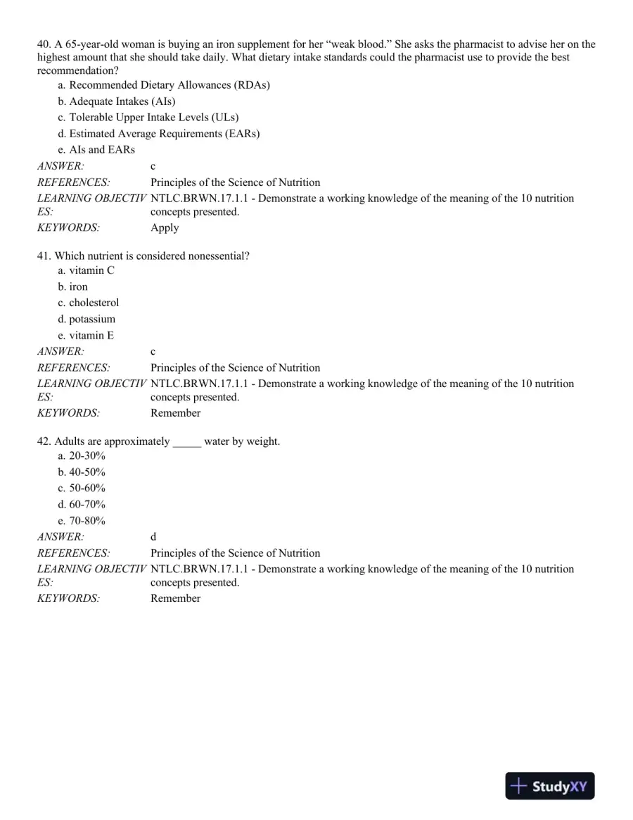 Nutrition Through the Life Cycle 6th Edition Test Bank, page 12