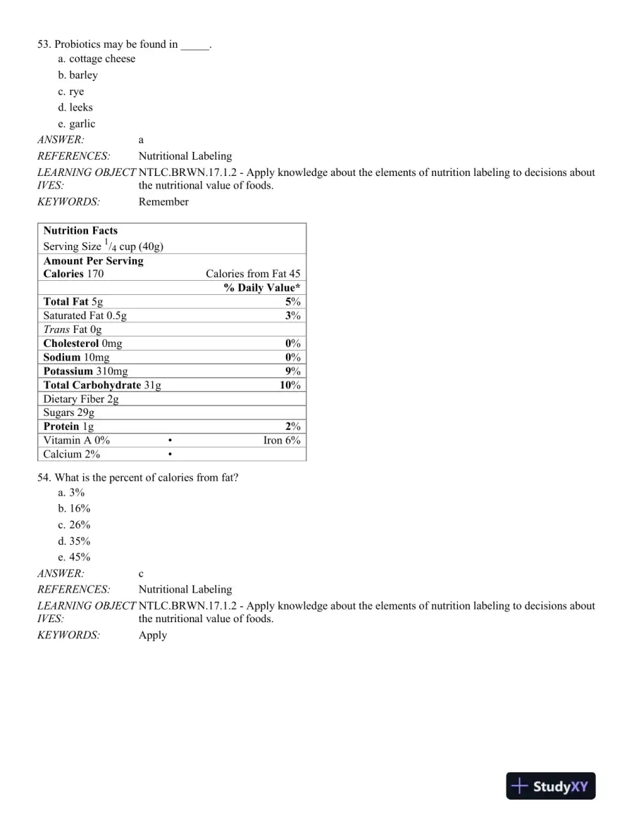 Nutrition Through the Life Cycle 6th Edition Test Bank, page 16