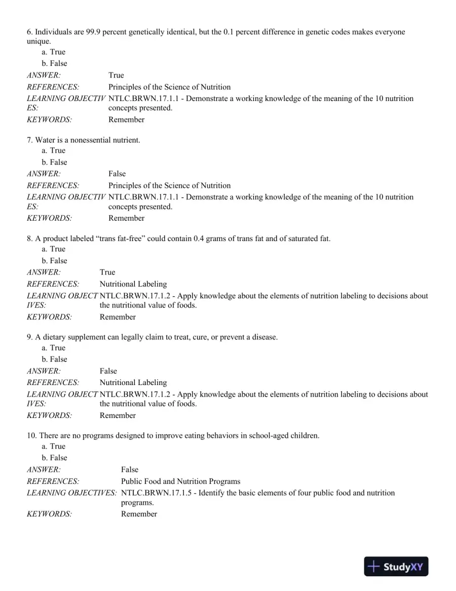 Nutrition Through the Life Cycle 6th Edition Test Bank, page 3
