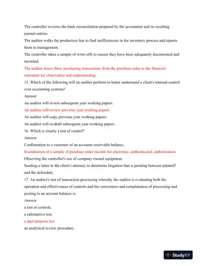 ACC 562 Exam PART 1 - Page 5 preview image