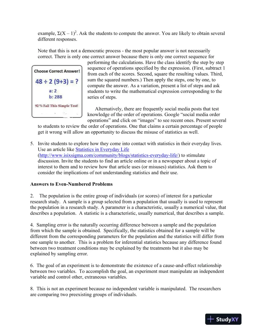 Statistics For The Behavioral Sciences, 10th Edition Solution Manual, page 6