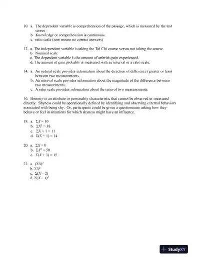 Statistics For The Behavioral Sciences, 10th Edition Solution Manual - Page 7 preview image