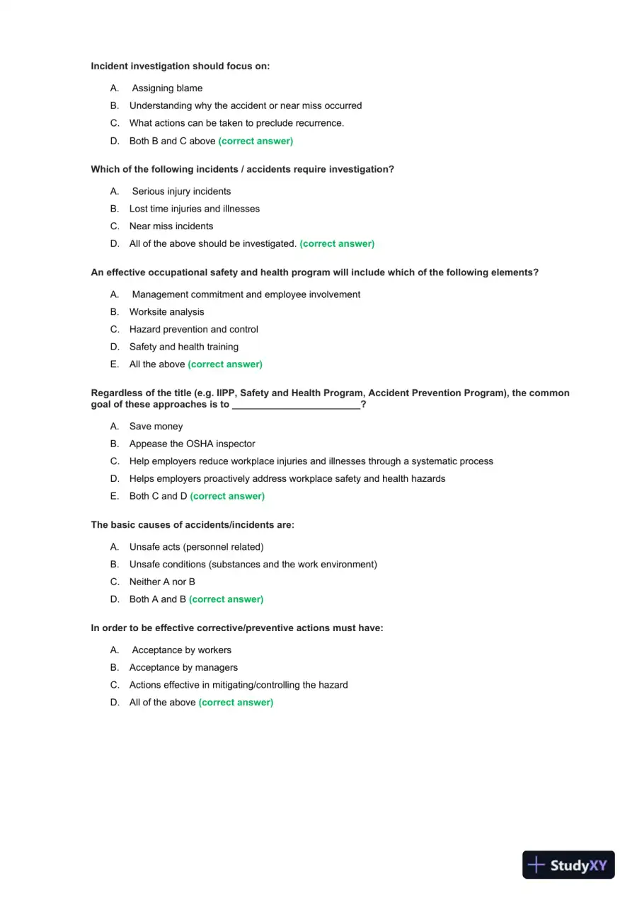 OSHA Construction Final Exam With Answers (435 Solved Questions), page 15