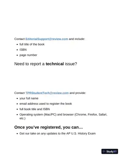 Princeton Review AP U.S. History Premium Prep : 6 Practice Tests (2023) - Page 13 preview image