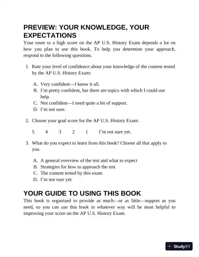 Princeton Review AP U.S. History Premium Prep : 6 Practice Tests (2023) - Page 19 preview image