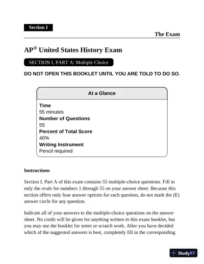 Princeton Review AP U.S. History Premium Prep : 6 Practice Tests (2023) - Page 27 preview image