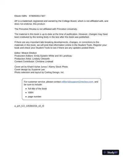 Princeton Review AP U.S. History Premium Prep : 6 Practice Tests (2023) - Page 5 preview image