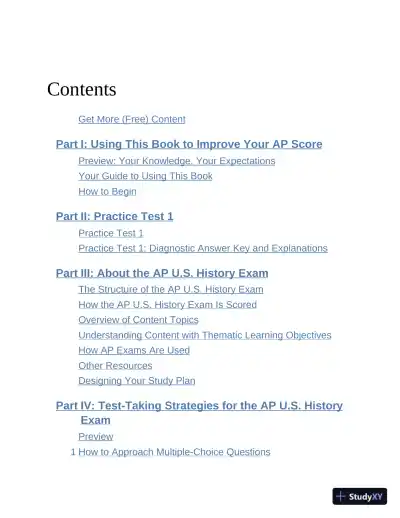 Princeton Review AP U.S. History Premium Prep : 6 Practice Tests (2023) - Page 7 preview image