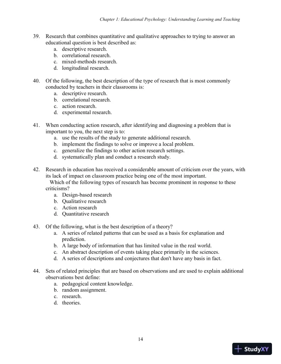 Test Bank for Using Educational Psychology in Teaching, 11th Edition, page 14