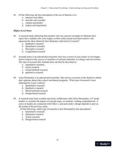 Test Bank for Using Educational Psychology in Teaching, 11th Edition - Page 15 preview image