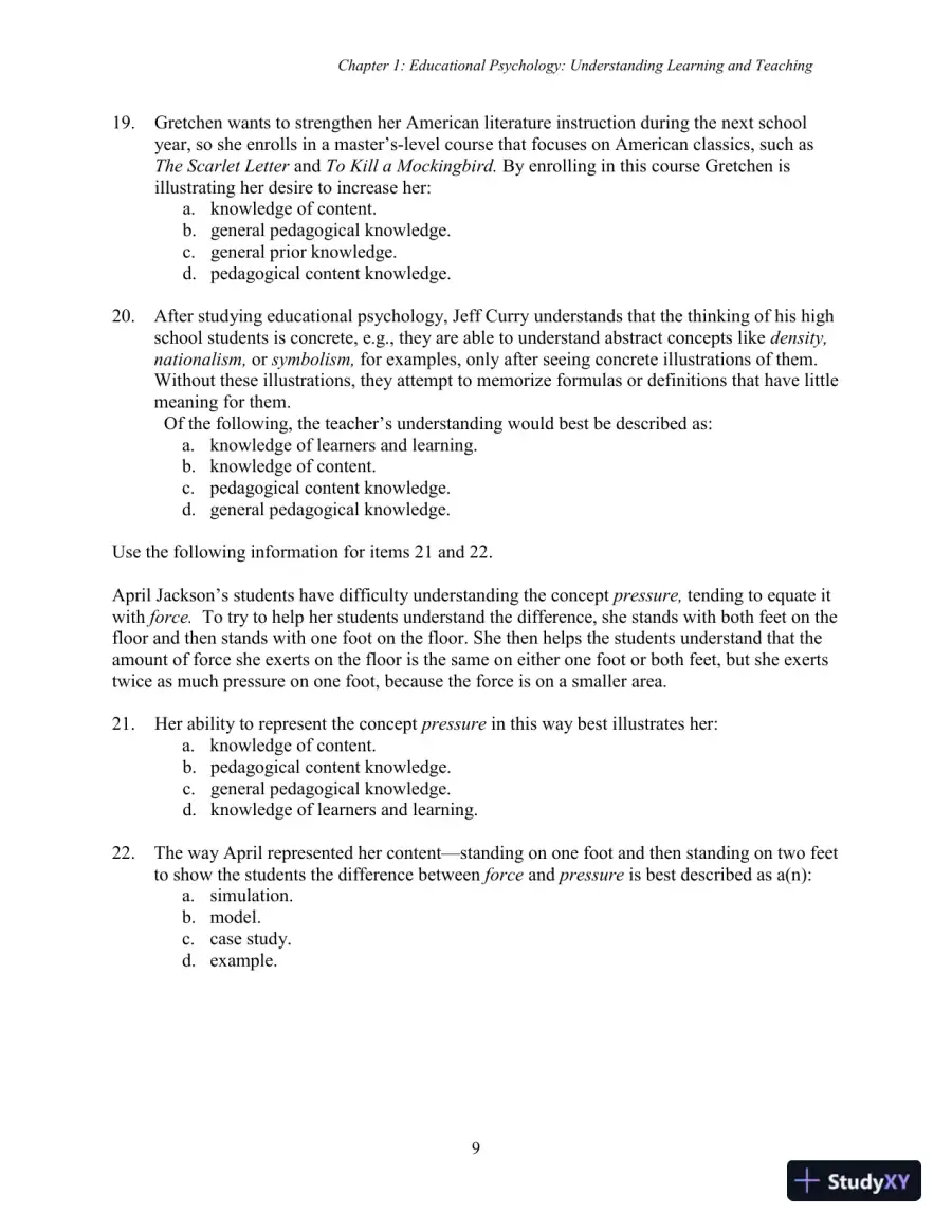 Test Bank for Using Educational Psychology in Teaching, 11th Edition, page 9