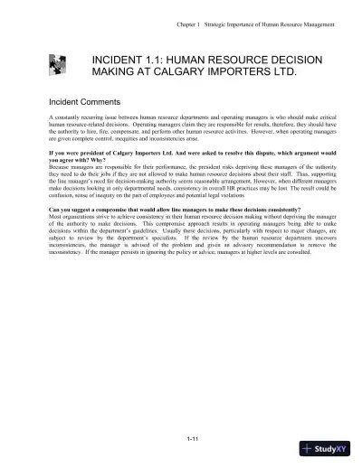 Canadian Human Resource Management, Mixed Media Product, 10th Edition Solution Manual - Page 12 preview image