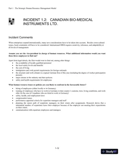 Canadian Human Resource Management, Mixed Media Product, 10th Edition Solution Manual - Page 13 preview image