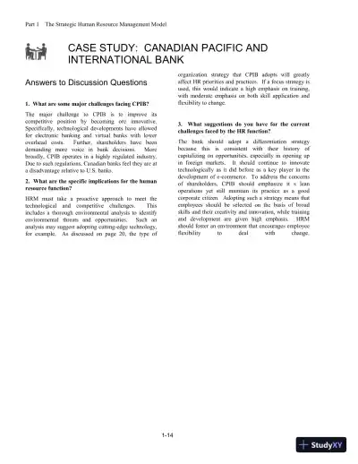 Canadian Human Resource Management, Mixed Media Product, 10th Edition Solution Manual - Page 15 preview image