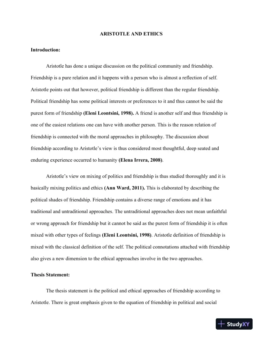 The Ethical And Political Dimensions Of Friendship In Aristotle's Philosophy, page 3