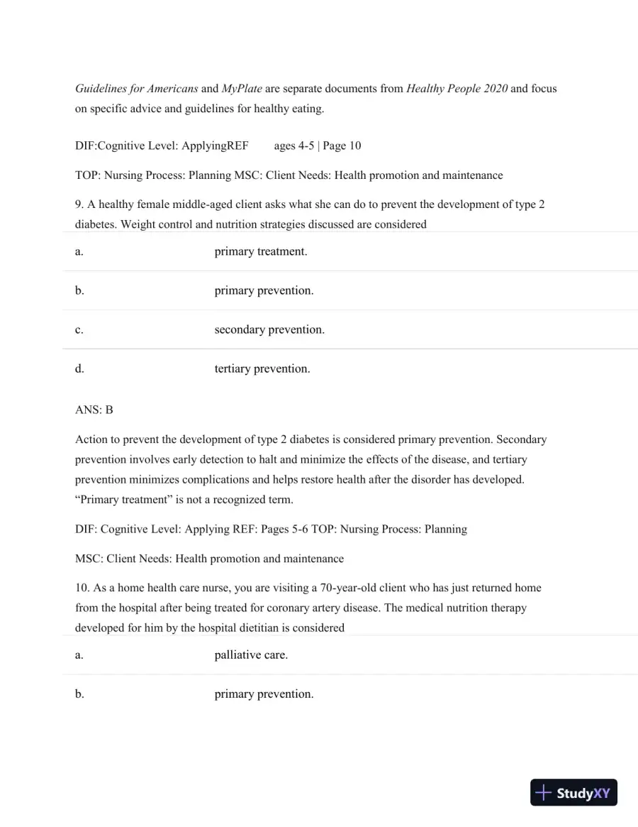 Test Bank For Nutritional Foundations And Clinical Applications: A Nursing Approach, 6th Edition, page 7