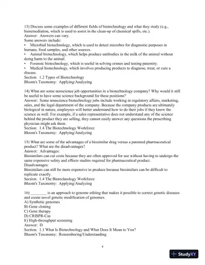 Test Bank for Introduction to Biotechnology, 4th Edition - Page 10 preview image