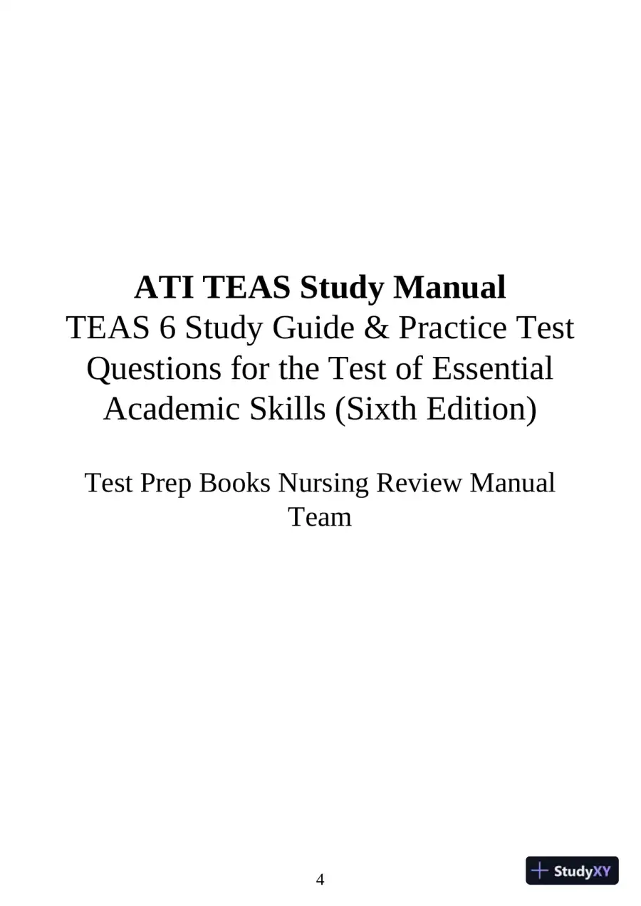 ATI TEAS Study Manual TEAS 6 Study Guide and Practice Test (2020), page 5