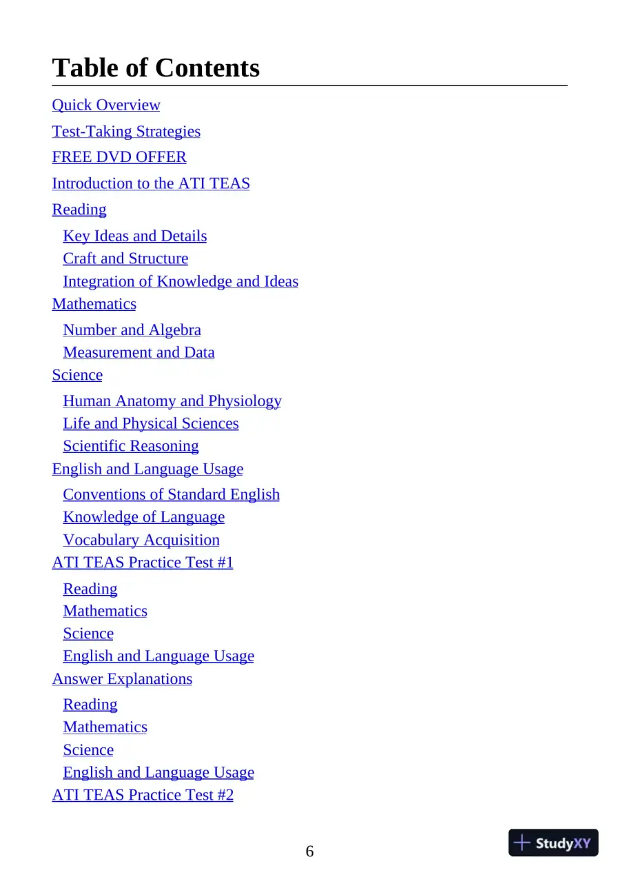 ATI TEAS Study Manual TEAS 6 Study Guide and Practice Test (2020), page 7