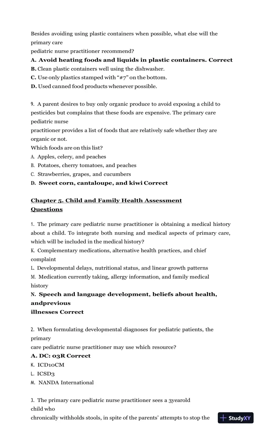 Test Bank for Burns' Pediatric Primary Care, 7th Edition (Chapters 1-46), page 16