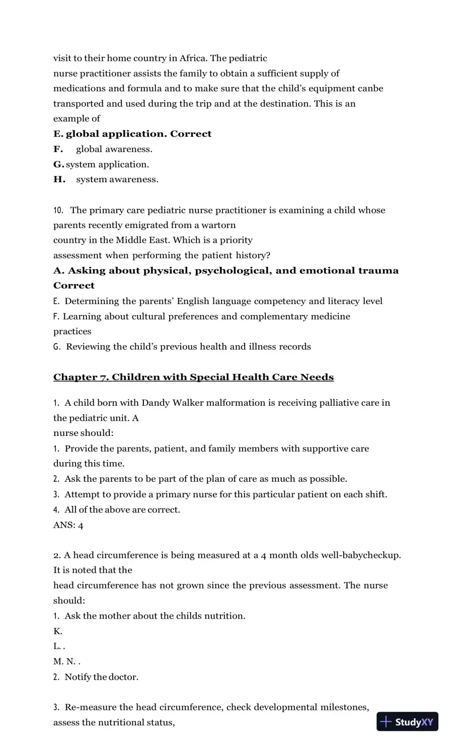 Test Bank for Burns' Pediatric Primary Care, 7th Edition (Chapters 1-46), page 26