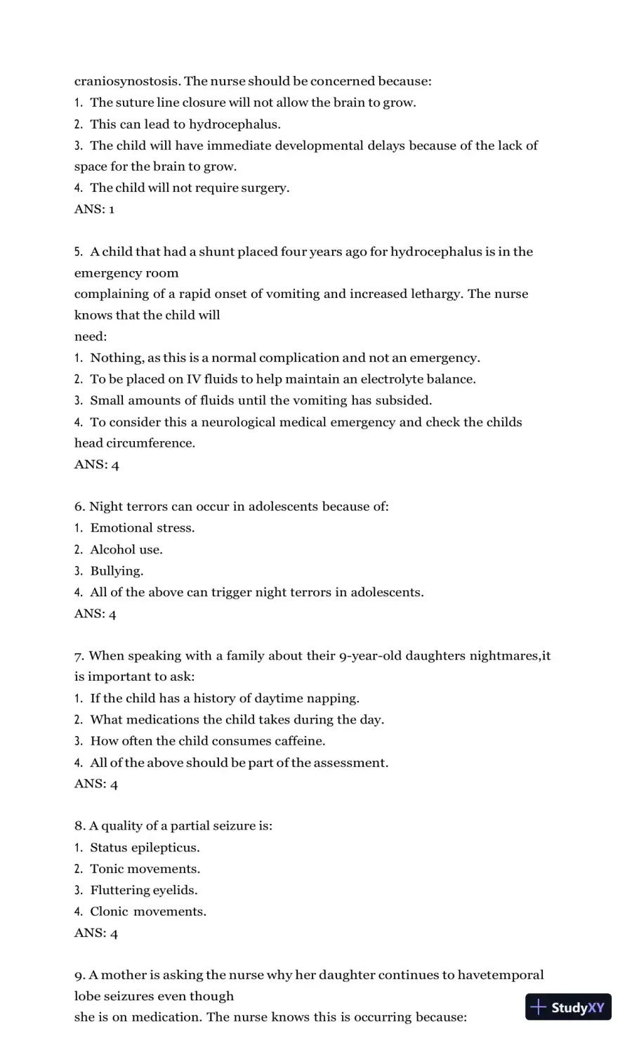 Test Bank for Burns' Pediatric Primary Care, 7th Edition (Chapters 1-46), page 28