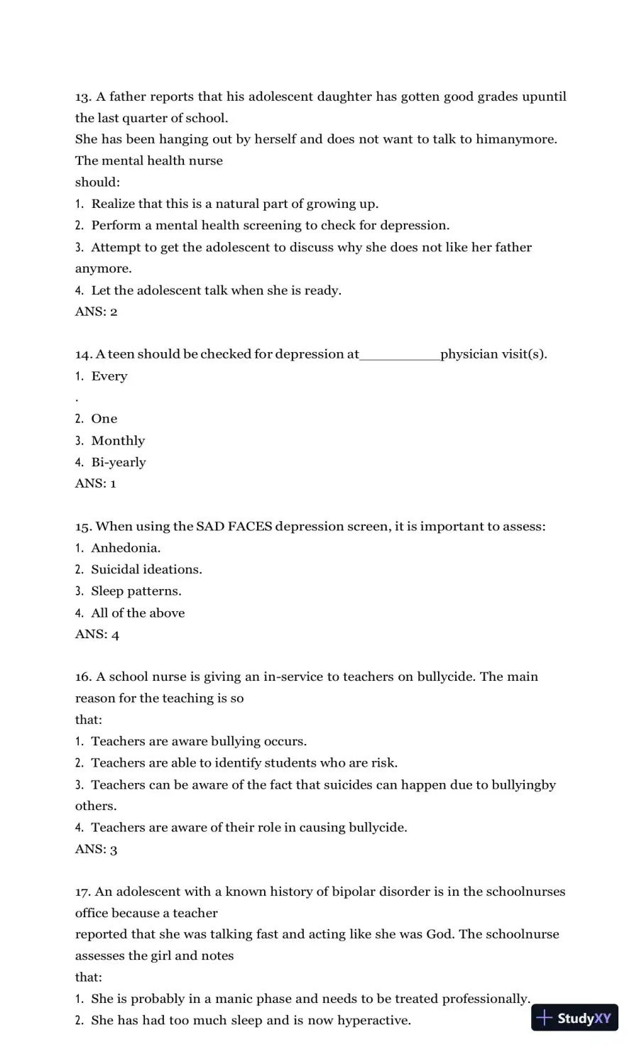 Test Bank for Burns' Pediatric Primary Care, 7th Edition (Chapters 1-46), page 8