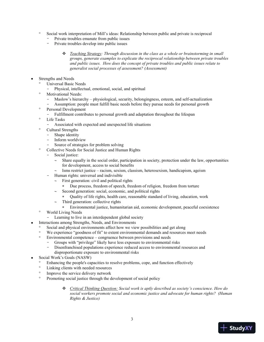 Social Work: An Empowering Profession, 9th Edition Test Bank, page 11